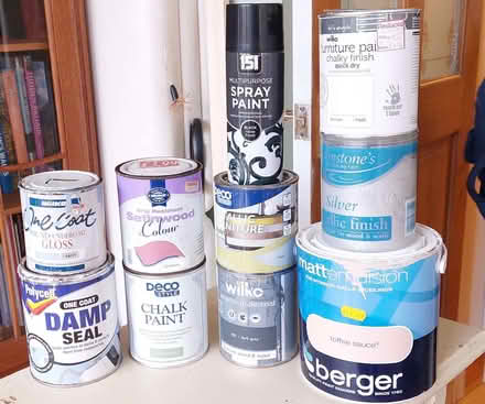 Photo of free Assorted paints and decorating items (Oswestry SY11) #1