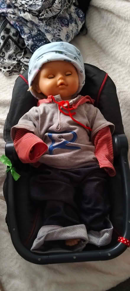 Photo of free Boy doll and cot and carrier (Carnforth LA5) #1