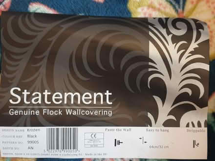 Photo of free 2 rolls black flock wallpaper (Parkstone, Poole, BH14) #2