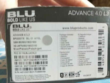 Photo of free BLU 4.0 L3 phone Wi-Fi only (Ann Arbor near Hillside Terr.) #3
