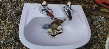Photo of free Small cloakroom sink, taps, 9 tiles (Hooe) #2