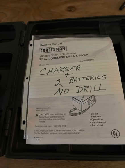 Photo of free Craftsman charger & 2 Batteries (Niles) #1