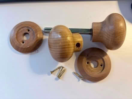 Photo of free Wooden door knobs w plates (West Bridgford NG2) #1
