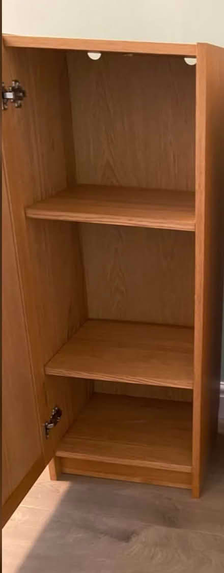 Photo of ikea billy oxberg bookcase oak finish with door (Hendon NW4) #2