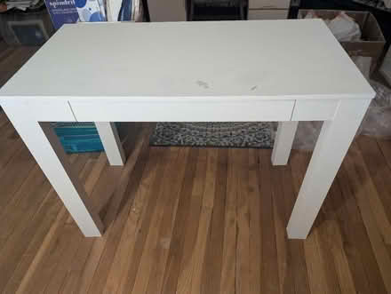 Photo of free White wooden desk with drawer (Highlands, NJ) #1