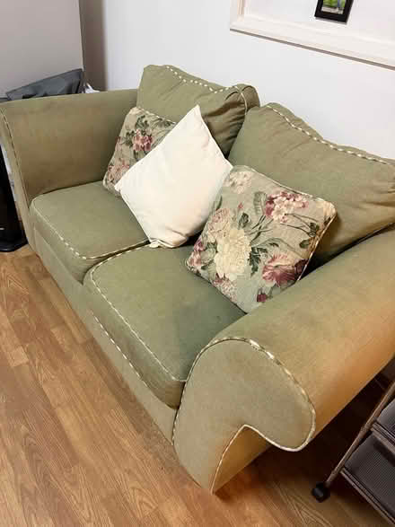 Photo of free Comfy green sofa (SW18 4TQ) #1