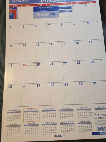 Photo of free Large 2026 wall calendar (Central Aurora) #1