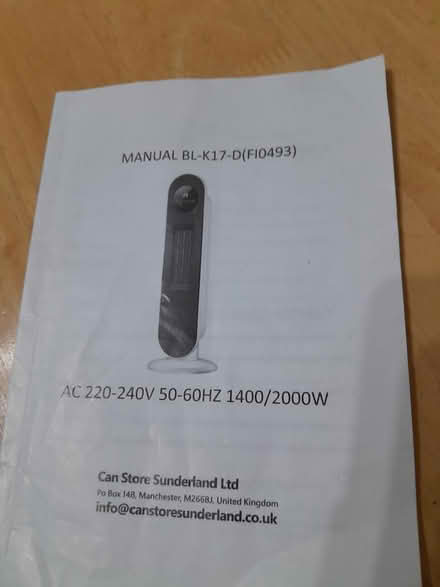 Photo of free Heater/fan (New mills high peak) #2