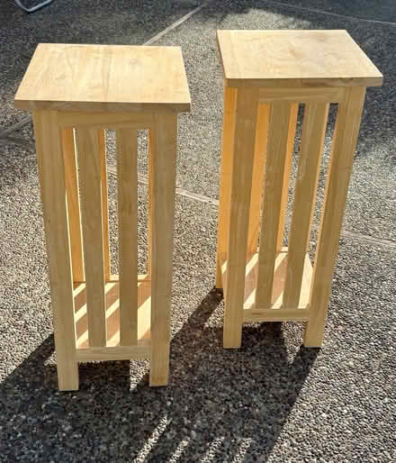 Photo of free Pair of unfinished wood stands (Near Roy Cloud elem. school) #1