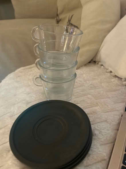 Photo of free 4 nespresso glasses and saucers (Mortlake SW13) #1
