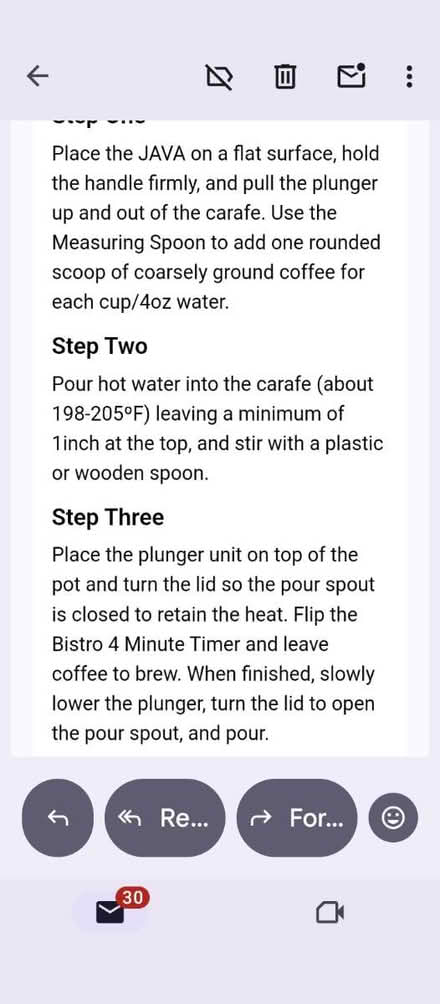 Photo of free French Press coffee maker & Frother (White Center) #4