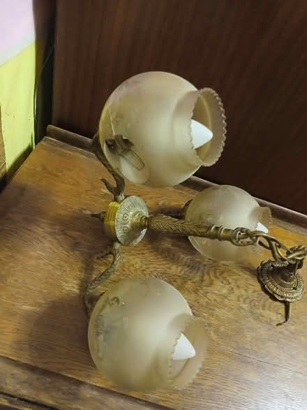 Photo of free Brass 3 pendant chandelier (Blakenall WS3) #2