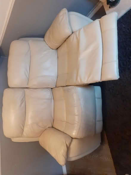 Photo of free 2 seater cream leather sofa (Druids Heath , B14 .) #4
