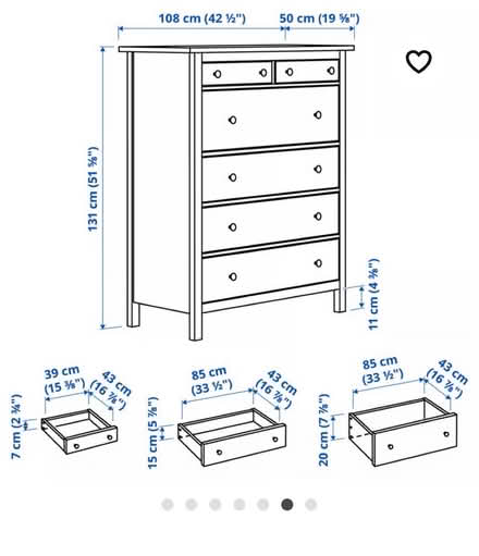 Photo of free IKEA hemnes chest of 6 drawers (BR6) #3