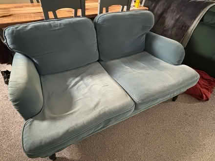 Photo of free Light blue 2-seater sofa and throw (Portsmouth PO1) #1