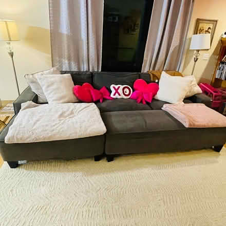 Photo of free Gray couch with storage ottoman (Aloha/beaverton) #1
