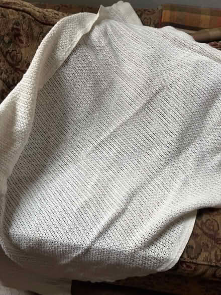 Photo of free White cotton baby blanket (Harbor Bay) #1