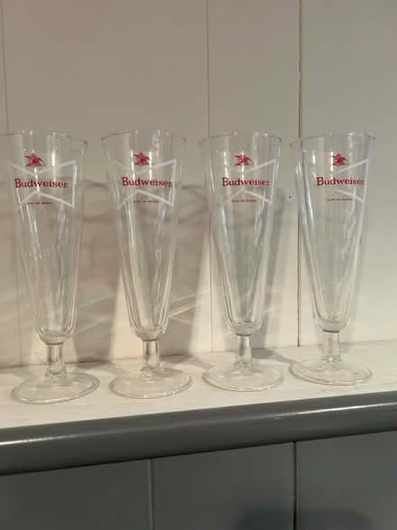 Photo of free Budweiser Pilsner Glasses (4) (Wood Ridge) #1