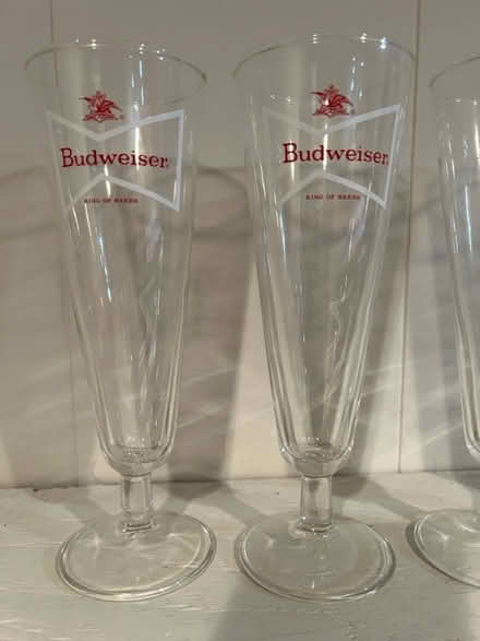 Photo of free Budweiser Pilsner Glasses (4) (Wood Ridge) #2
