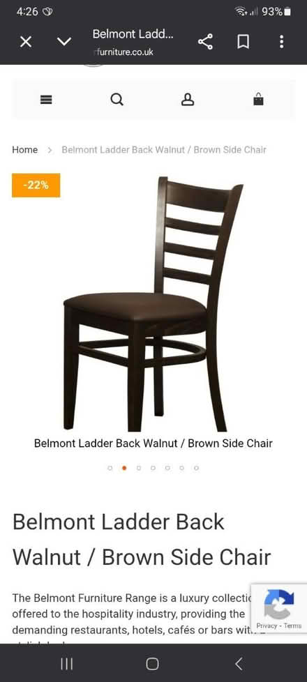 Photo of Wooden dining chair (Bradwell common MK13) #1