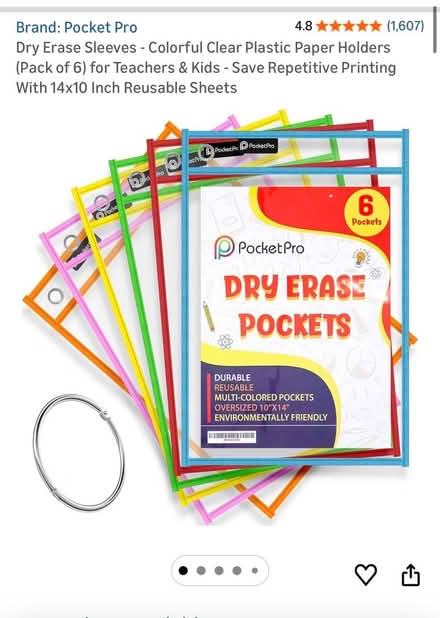 Photo of free Dry erase sleeves -for teachers/kid (94087) #3