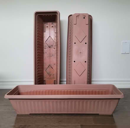 Photo of free 3x plastic rectangular planters (Ajax) #1