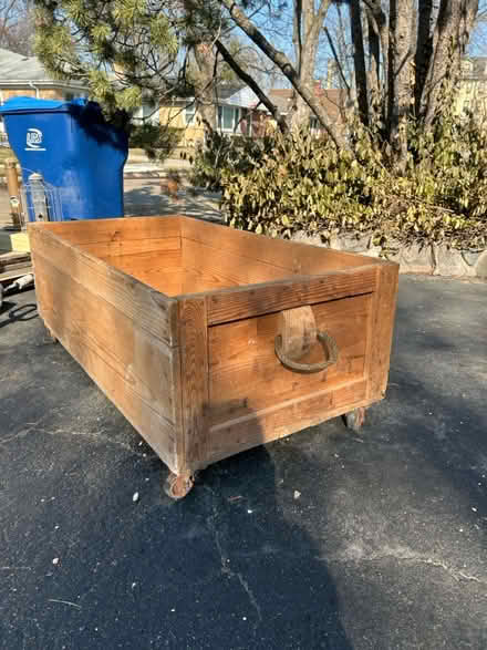 Photo of free Wood cart on wheels/coffee table (Wilmette) #1