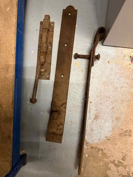 Photo of free Iron hinges x 8, and bolt x 1. (Castlefields SY1) #1