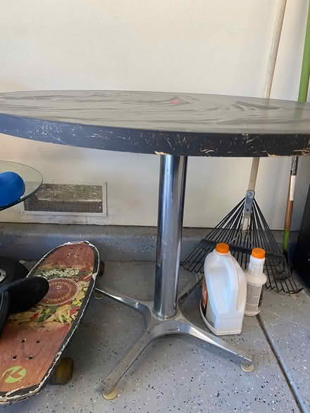 Photo of free Round wood and chrome dining table (Morgan Hill) #2