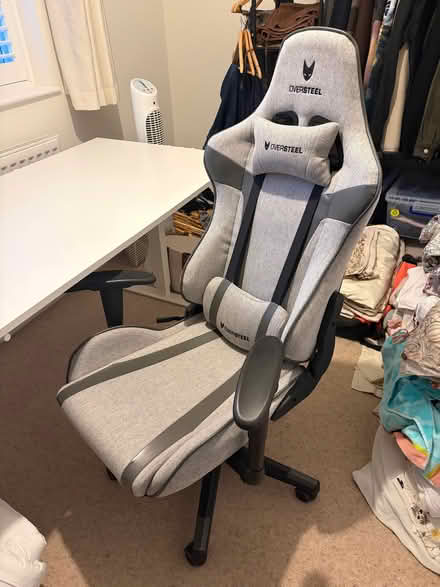 Photo of free White IKEA desk and grey swivel chair (Wokingham RG40) #2