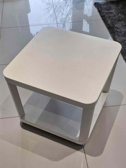 Photo of free IKEA White Coffee Table on casters (Warrington) #1