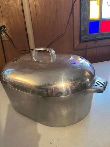 Photo of free Large roasting pan with lid (Queen Anne) #2