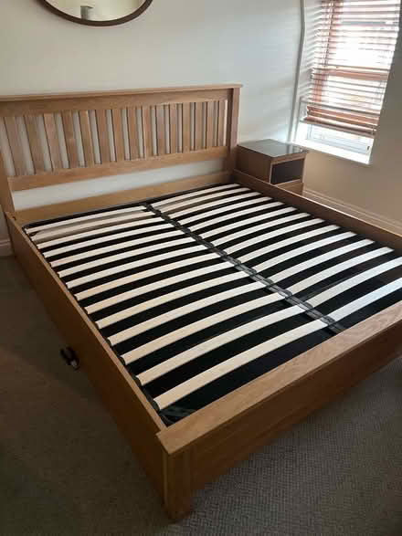 Photo of free Real oak speaking bed frame with ottoman storage (Kidlington OX5) #1