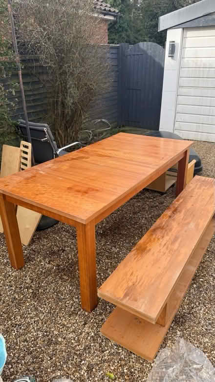 Photo of free Solid Wooden Table & Bench (KT15) #1