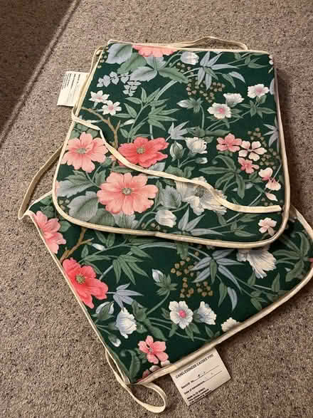 Photo of free Green plastic garden chairs and cushions (Crooklands LA7) #2