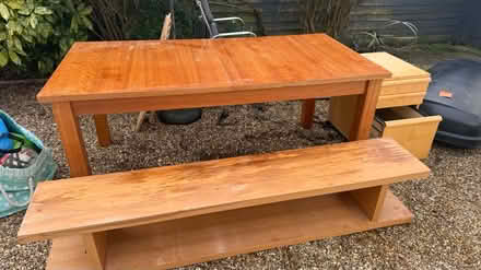 Photo of free Solid Wooden Table & Bench (KT15) #2
