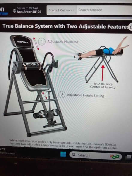 Photo of free Inversion Table (NE side of Ann Arbor) #1