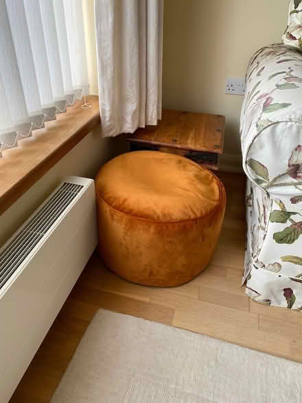 Photo of free Orange velvet pouffe (Silverdale) #1