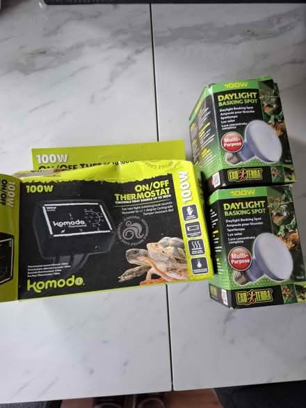 Photo of free Basking lamp bulbs and thermostat (ME20) #1