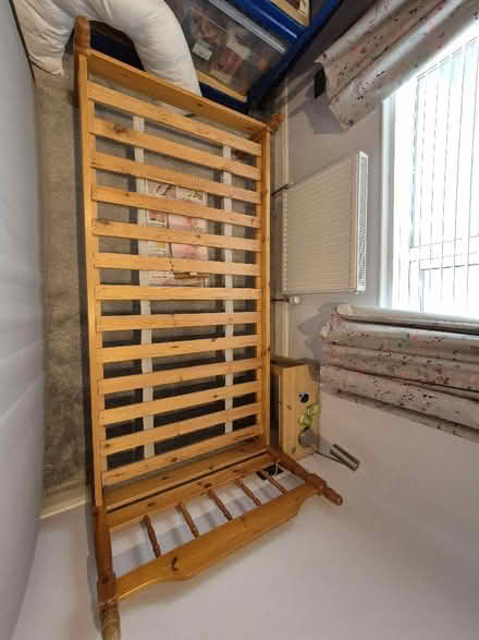 Photo of free Single wooden bed frame - optional mattress and topper (Sheering CM22) #3