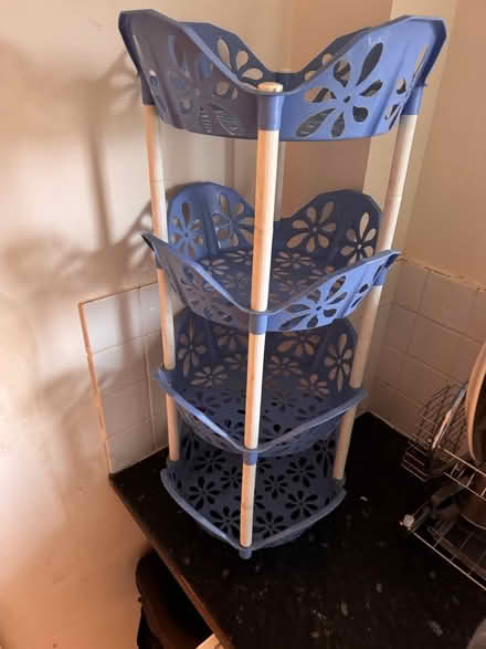 Photo of free Blue plastic tiered corner unit (Hemel Hempstead HP2) #2