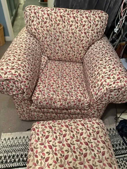Photo of free Upholstered Arm Chair & Foot stool (CF14) #1