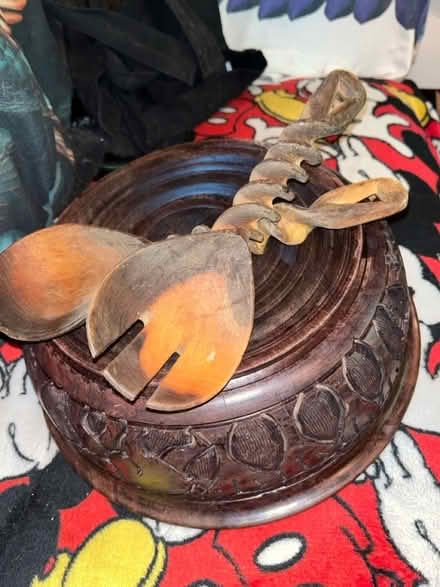 Photo of free 30cm carved wood bowl (Camberwell SE5) #1