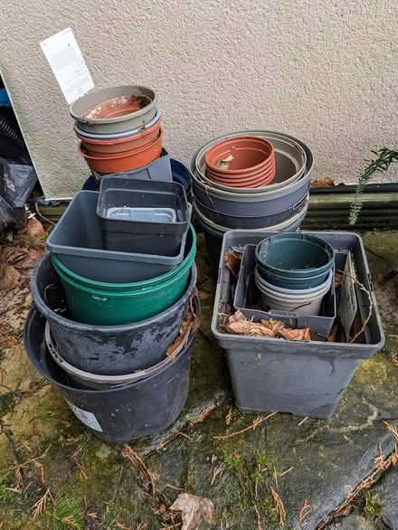 Photo of free A bundle of plastic pots, planters (L24) #2