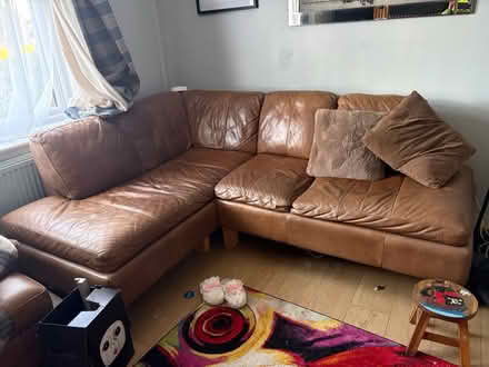 Photo of free Leather sofa (gobowen) #2