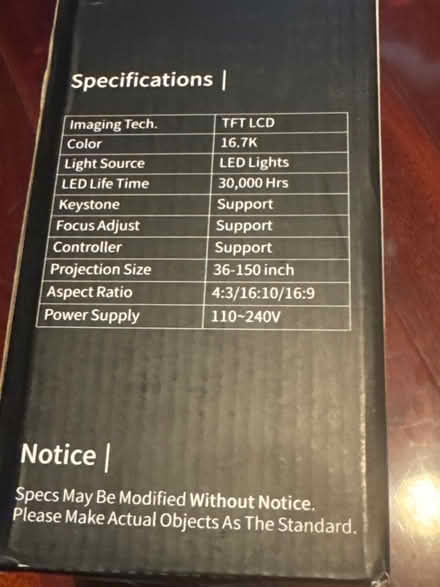 Photo of free Mcwell LED projector (SouthEast Austin) #3