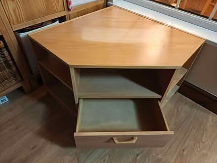 Photo of free Beech effect corner TV unit (Peachcroft OX14) #3