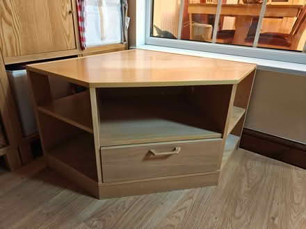 Photo of free Beech effect corner TV unit (Peachcroft OX14) #1