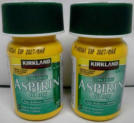 Photo of free 2 Bottles of 81mg Kirkland Aspirin (95822) #1