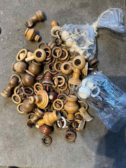 Photo of free Curtain rail fittings and rings (WR6 Leigh) #1